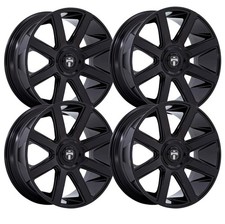 Set-4 Dub Dc273 Pull 24x10 5x120 Gloss Black 15mm Wheels Rims 24 Inch