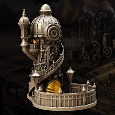 Fantasy3DTabletop - Mechanist's Dice Tower - DnD/TTRPG/Rollenspiel/Kriegspiele