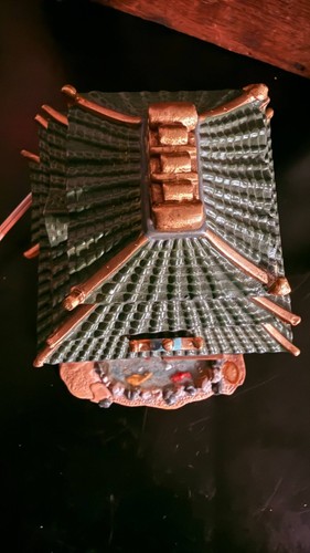 Casa de té Lemax Pagoda 2005 exclusiva de Lenox iluminada pueblo asiático funciona - Imagen 7 de 14