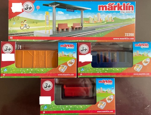 Märklin H0 Bahnsteig (72200) + 3 Güterwagen NEU in OVP | Condition: Neu