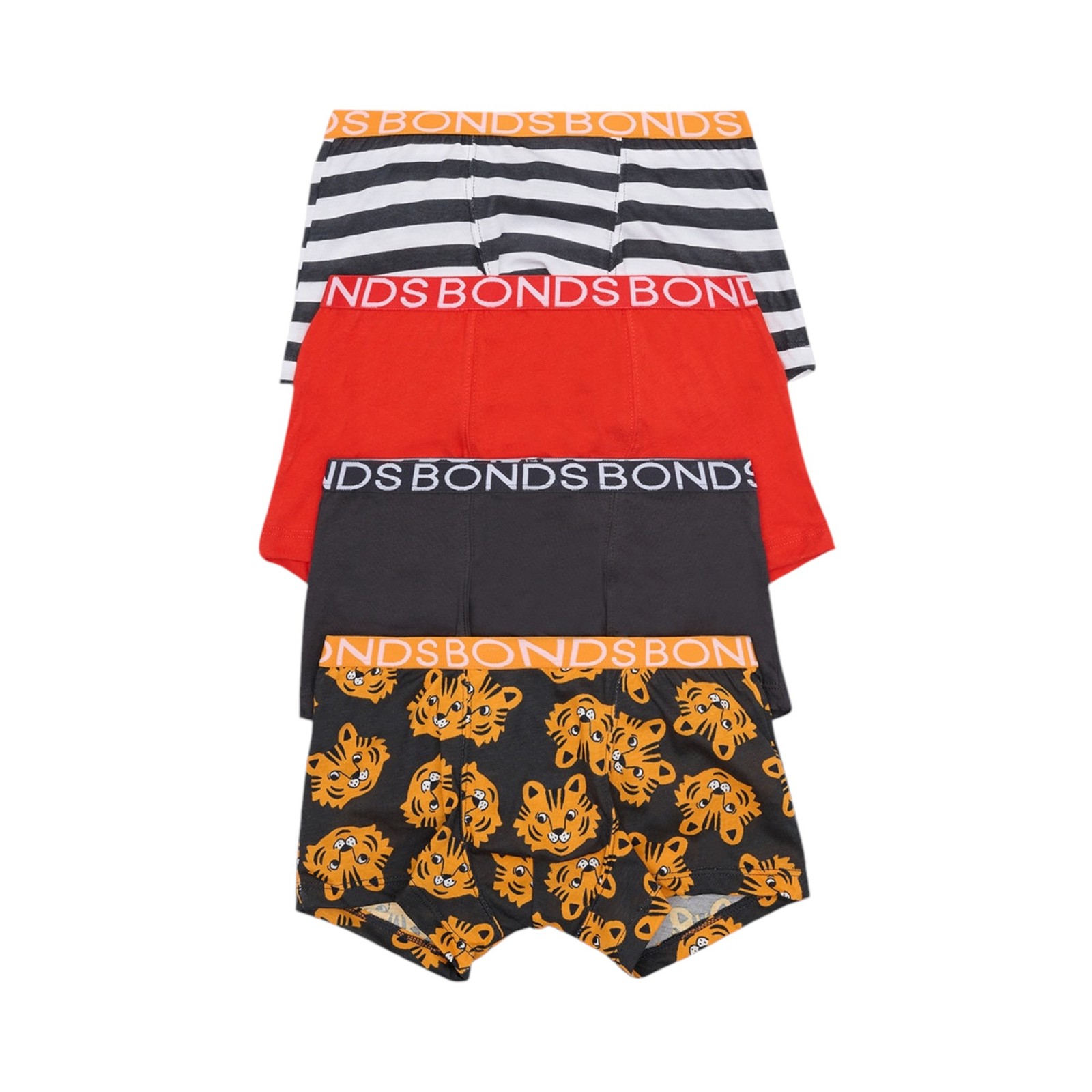 12 X Bonds Boys Trunks Black / Red / White Multi Coloured Underwear image 2