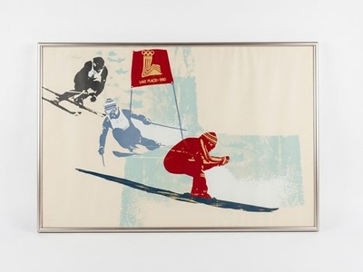1980 Lake Placid Winter Olympics Skiing Poster 23x16 Art