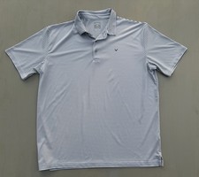 Callaway Opti Dri Golf Shirt Men's XL Gray White Stripe Short Sleeve Stretch