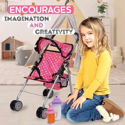 Baby Puppen Buggy Faltbar Kinderwagen #1 Puppenwagen Kinderwagen Spielzeug BiBi Puppe