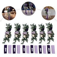 Wedding Chair Decorations 6PCS Chair Decorations Artificial Flower with Fabric