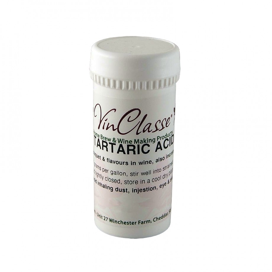 Tartaric Acid Food Grade - Winemaking Cider Homebrew Cordial - Vinclasse - 50g