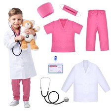 Kids Doctor Costume Child Role Play Costumes Toddler Nurse Scrubs with Access...