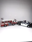 Set of 2 Vintage 2002 Tonka - Fire Truck and Police Car - working