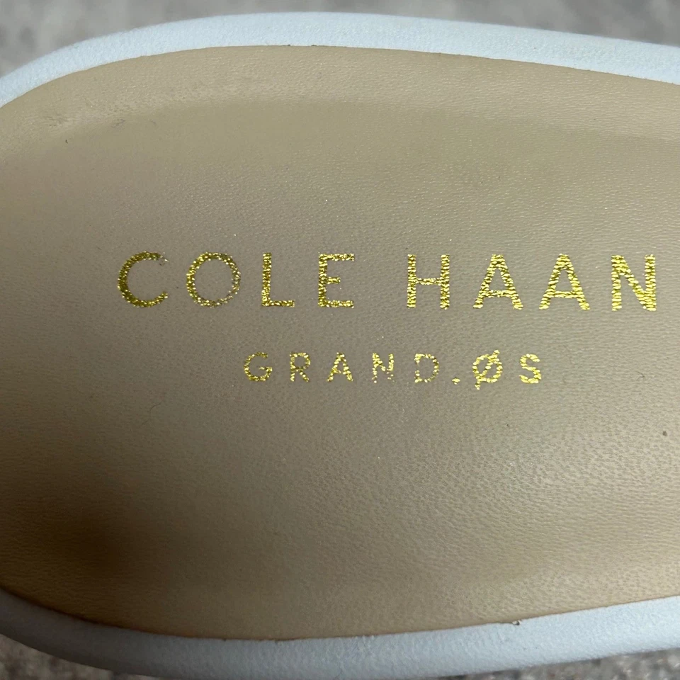 Cole Haan GrandOS Tali Bow White Leather Pointed Toe Slingback Kitten Heels 8B - Image 4 of 4