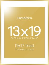 Homeforia 13x19 Picture Frame Gold, High End Metal 13x19 Poster Frames with Mat