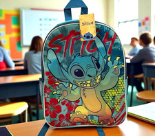 Disney Stitch Backpack 15" Hawaiian Tropical Side Mesh Pocket New With Tags