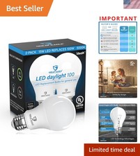 Great Eagle 15W A19 LED Light Bulbs 100W Equivalent Daylight 5000K - 2 Pack