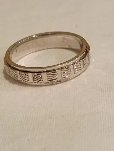 925 Sterling Silver DGS Turkey Vintage Etched Band Ring! LOOK! Size 10