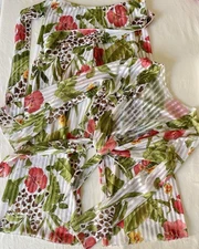 Endless Sun Floral Mesh Wide-Leg Pants Tie Front Crop Top Swim Suit Cover Up Set