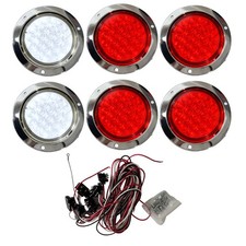 Waterproof 6pcs 4 24led Tail Stop Brake Lights 12v 4 Red 2 White Truck Trailer Waterproof 6pcs 4 24led Tail Stop Brake Lights 12v 4 Red 2 White Truck Trailer