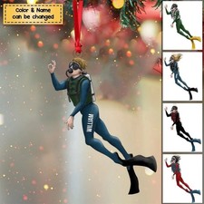 Personalized Scuba Diver Christmas Ornament Acrylic Keepsake Gift