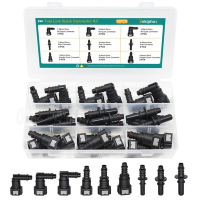#ad 30pcs Assorted Fuel Line Quick Connector Set Fuel Line Repair Kit Hose $37.80
