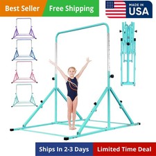 Foldable Gymnastics Bar, 5FT Folding Horizontal Bars for Kids Ages 3-12, Weigh