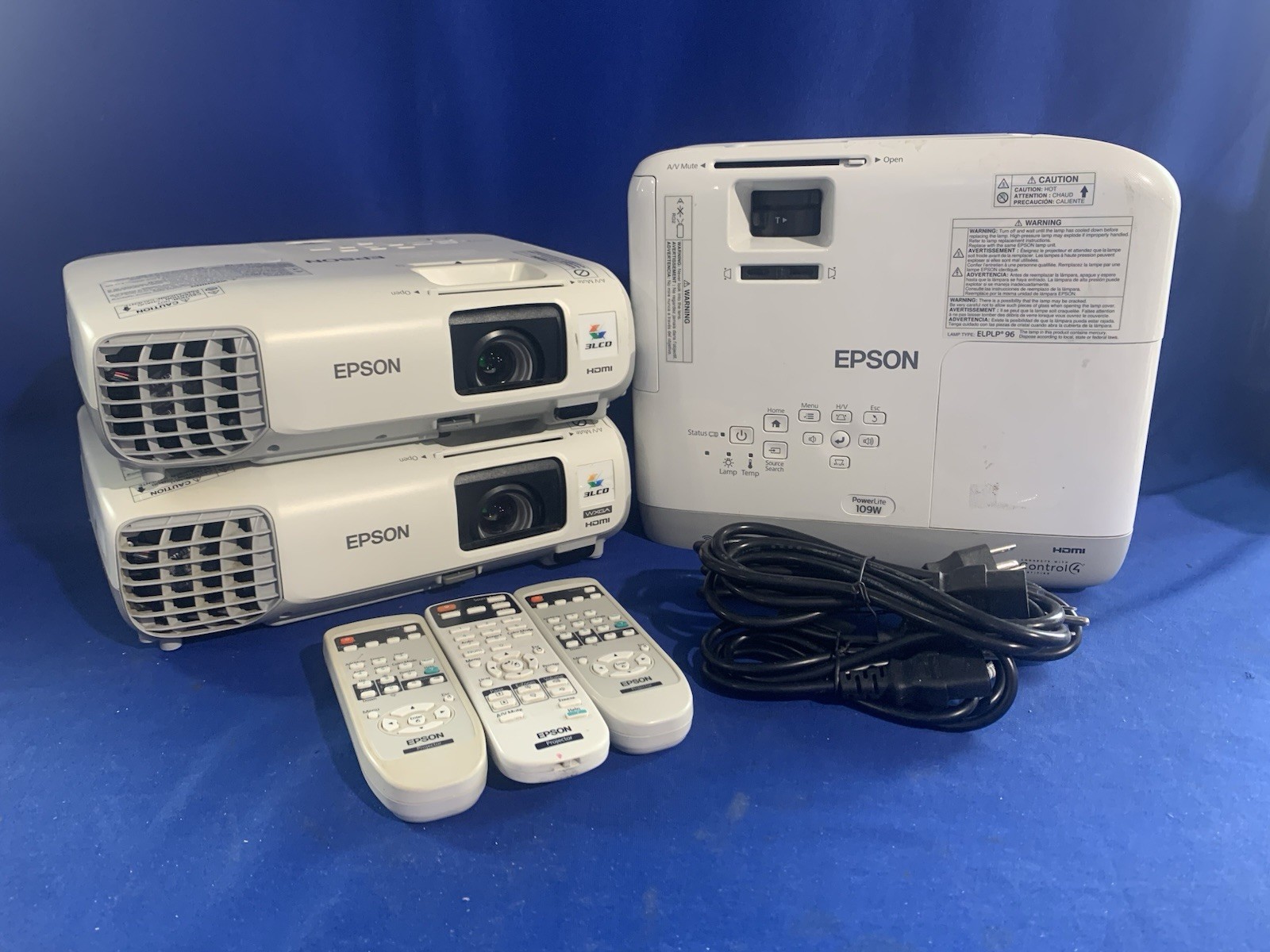 Epson PowerLite 98 & 99W & 109W Projectors H578A H577A H861A Remotes - Lot of 3