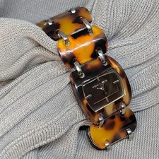 120 MK4178 Michael Kors tortoiseshell acetate women's bracelet watch 6.25"