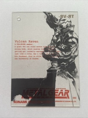 050 Vulcan Raven Metal Gear Solid Trading card Plastic Back serial KONAMI