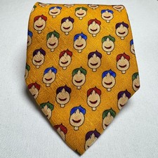 Save the Children Matt LeBlanc Yellow Silk Face Novelty Print Mens Tie USA Made