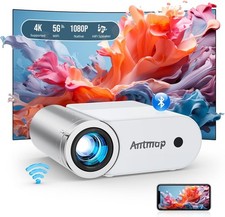 Mini Projector with WiFi and Bluetooth, Portable Projector for iPhone 1080P Supp