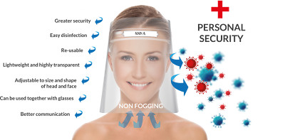 Gesichtsvisier - Full Face Shield Visierschutz Antibeschlag klar PSA Schild Spritzschutz