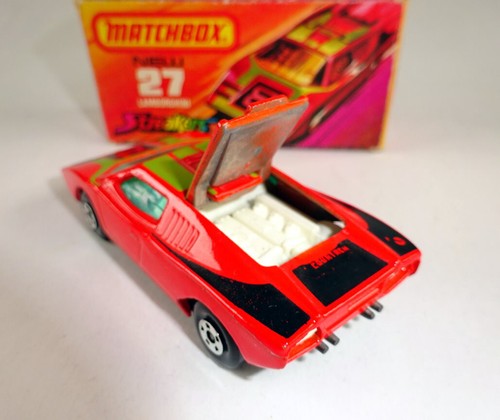 Matchbox Superfast Nr.27B Lamborghini Countach rot WEISSE Einrichtung top in Box - Bild 6 von 11