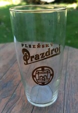 Plzensky Prazdroj,tschechisches Bierglas mit Goldrand, 0,3l - altes Sammlerstück
