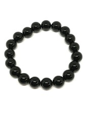 Bracelet perles naturelles Onyx Noir 10mm (Véritable) lithothérapie bijoux
