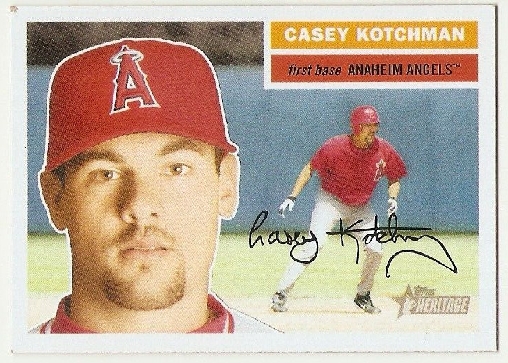 CASEY KOTCHMAN SP VARIATION ROOKIE 2005 TOPPS HERITAGE 402 ANAHEIM ANGELS