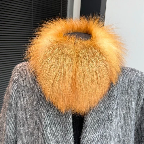 Damen große voll bespannte echte Fuchspelz Ohrenschützer Ohrenschützer Fuchs warm Schal Kragen - Bild 18 von 43