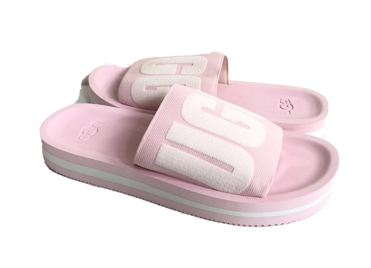 UGG ZUMA GRAPHIC SLIDE SEASHELL PINK FLIP FLOP SANDAL US EU 38 UK