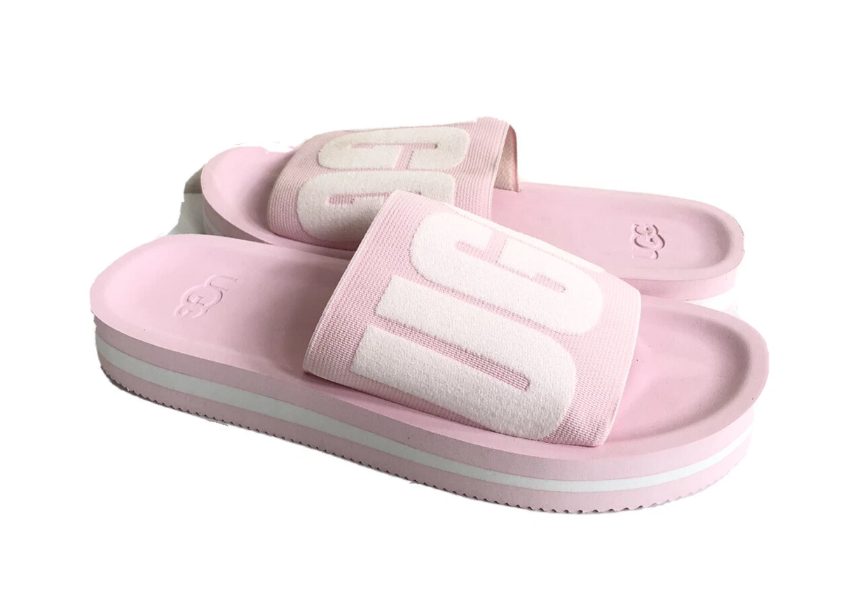 UGG ZUMA GRAPHIC SLIDE SEASHELL PINK FLIP FLOP SANDAL US 7 EU 38