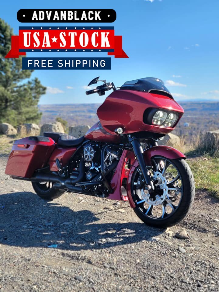 Advanblack Wicked Red ABS Chin Spoiler Fits 2017+ M8 Harley