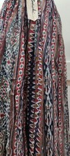 90s Tribal Maxi Skirt Rayon India BOHO Peasant Broomstick African Zig Zag New