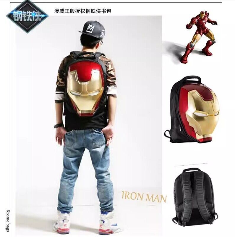 Iron Man 3D Eyes LED Case Student Casual High-Capacity Backpack