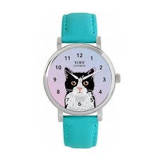 Toff London TLWS-64461 Ladies Black And White Cat Head Watch