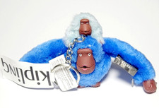 KIPLING MOM BABY MONKEY Keychain Bouncy Blue Baby Light Blue 2"H