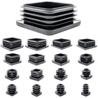 Square Tube Inserts - Black Blanking End Caps - Furniture Feet - Made in Germany