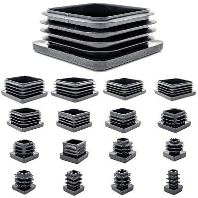 Made in Germany 4 Stück schwarz Endkappen aus Kunststoff quadratisch und rechteckig gerippt Made in Germany 4 Stück schwarz Endkappen aus Kunststoff quadratisch und rechteckig gerippt