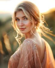 8x10 Photo Art Print - Glamorous Beautiful Blonde Girl Pretty Woman / Signed