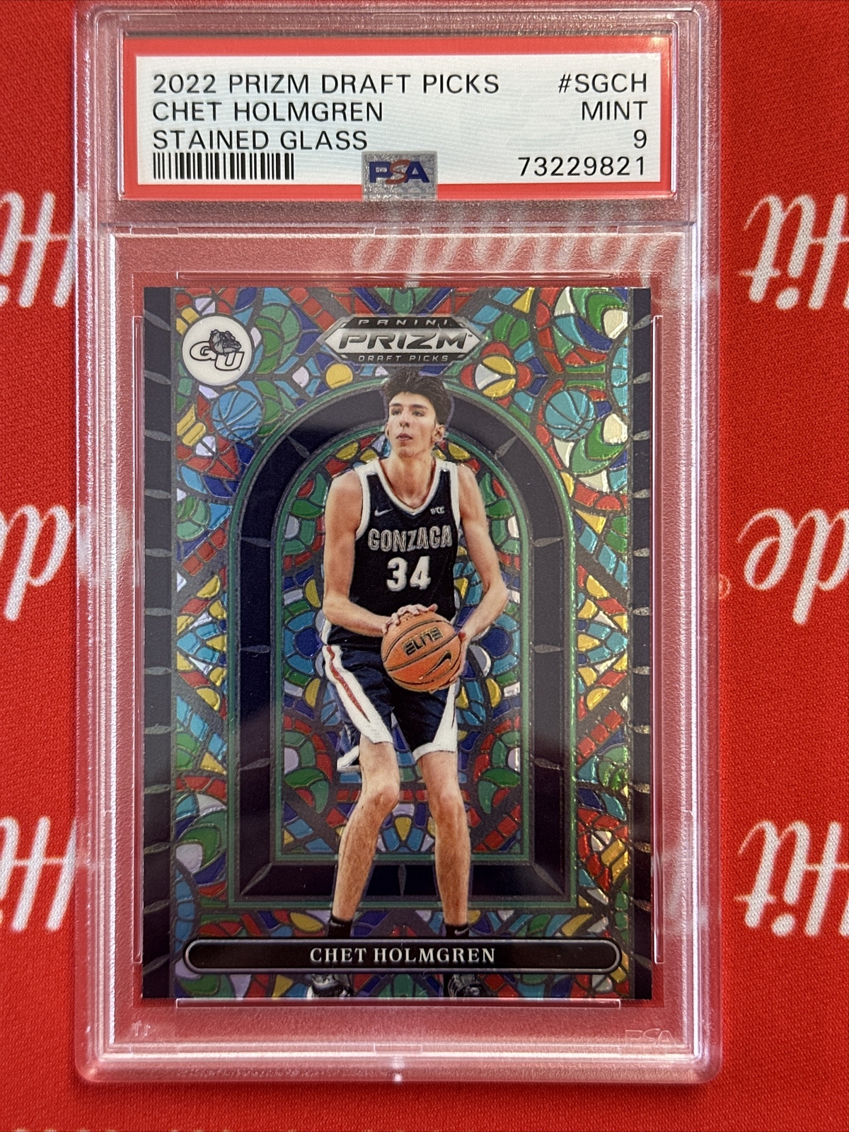 2022 Panini Prizm Draft Basketball Chet Holmgren Stained Glass PSA 9 POP 1🔥