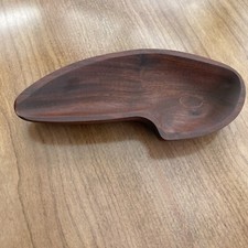 Wood Bowl Handmade 11  L x 5  W One of a Kind MCM Unique Shape