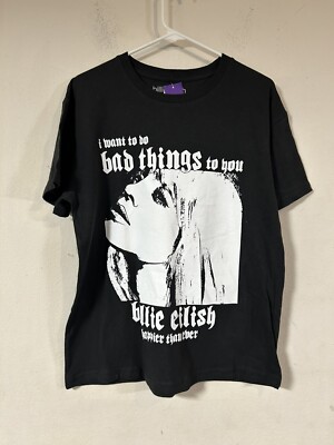 Billie Eilish t shirt Happier than ever I want to do Bad Things to you Womens L