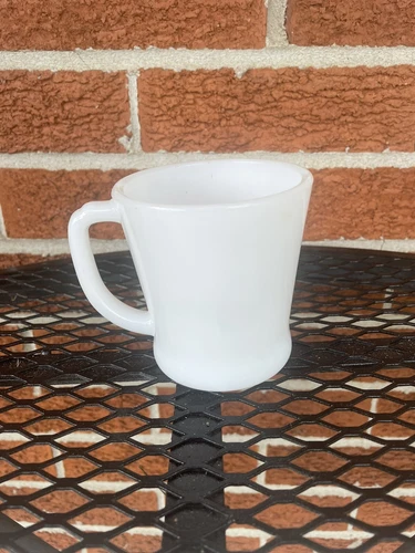 Vintage 1950-60s White Fire King Oven Ware D Handle Coffee Cup
