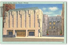 1953 W-G-N Studios, Tribune Square, Chicago VTG Postcard ME4.