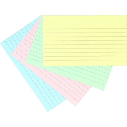 Exacompta 100 Revision Cards Record Index Asst'd Lined 75x125mm School Office - Picture 2 of 2