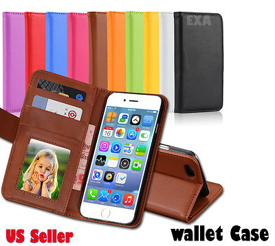 Wallet Leather Phone Card Holder Flip Case Cover For iphone 5s
